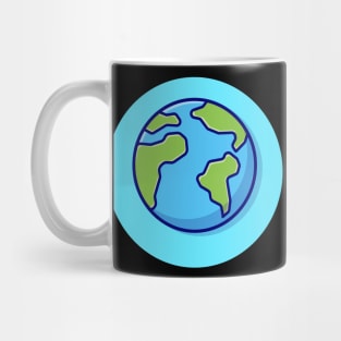 Earth Cartoon Vector Icon Illustration Mug